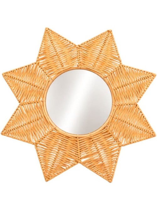 Miroir fleur effet rotin 50 cm - Kiabi