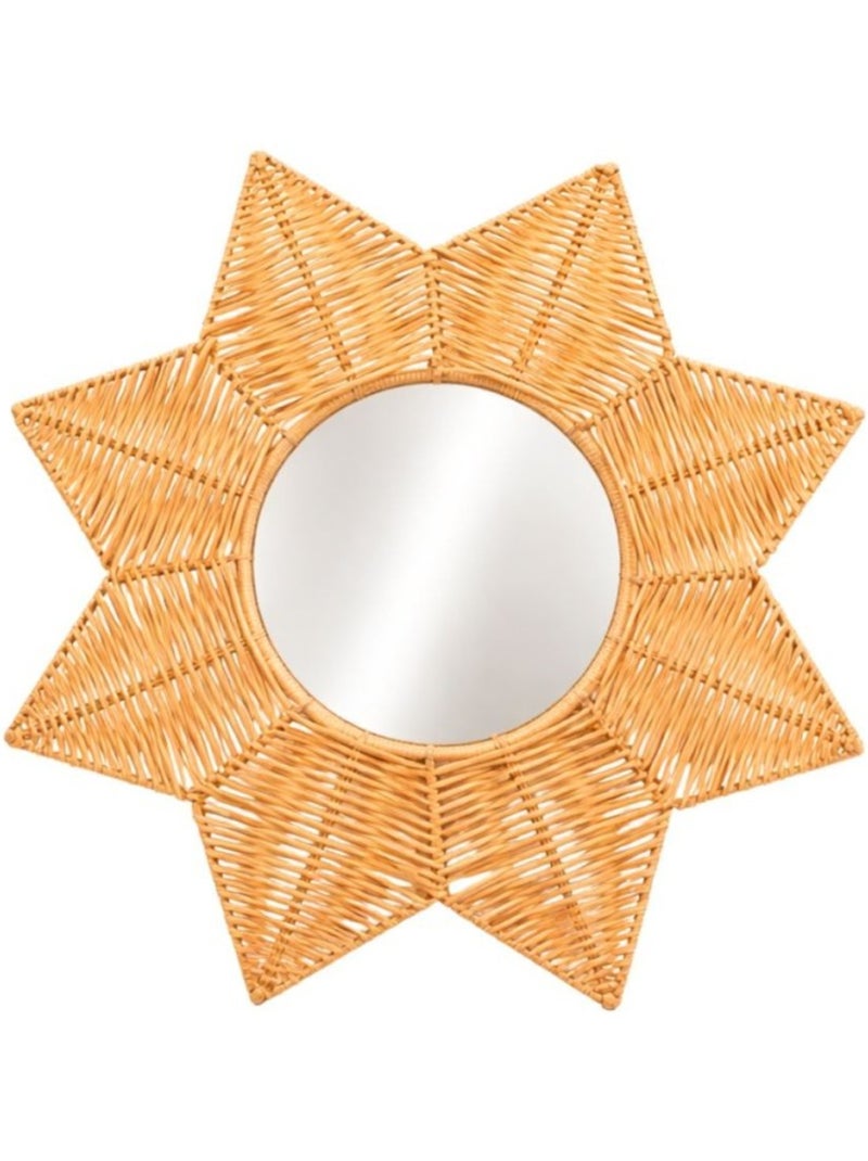 Miroir fleur effet rotin 50 cm Beige - Kiabi