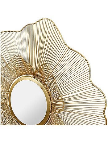 Miroir fleur métal doré D70