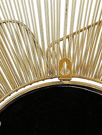 Miroir fleur métal doré D70