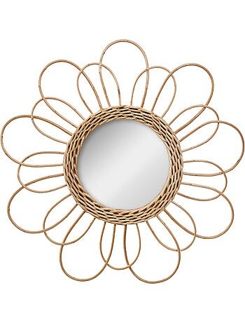 Miroir fleur pétales en osier 38cm CAYETANA