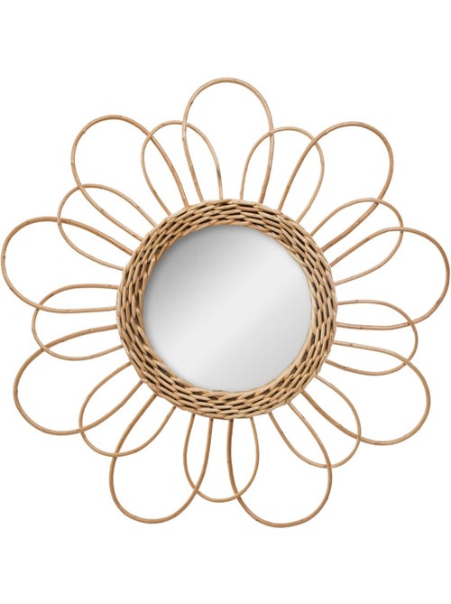 Miroir fleur pétales en osier 38cm CAYETANA - Kiabi