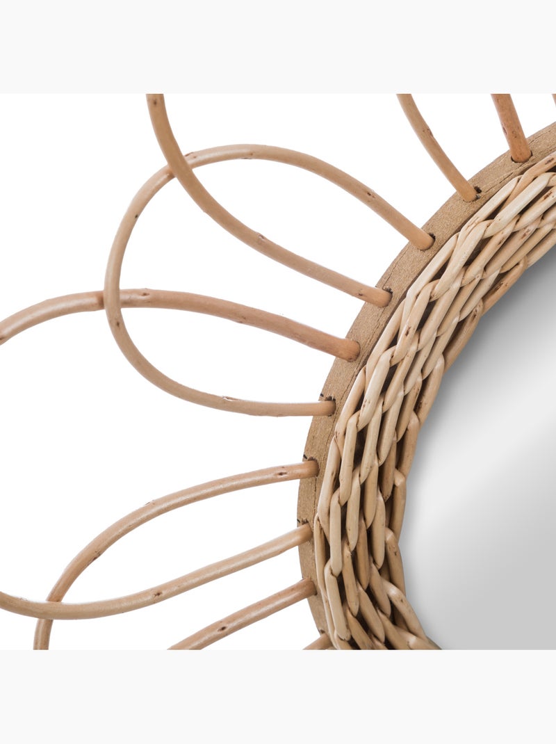 Miroir fleur pétales en osier 38cm CAYETANA Beige - Kiabi