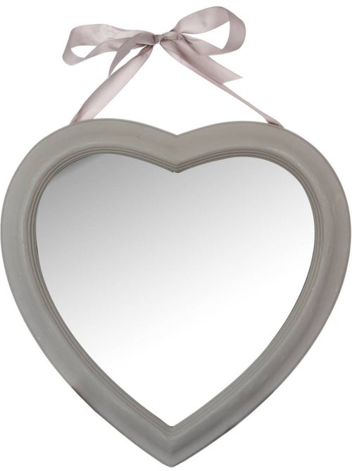 Miroir forme coeur en bois 40cm coeur - Kiabi