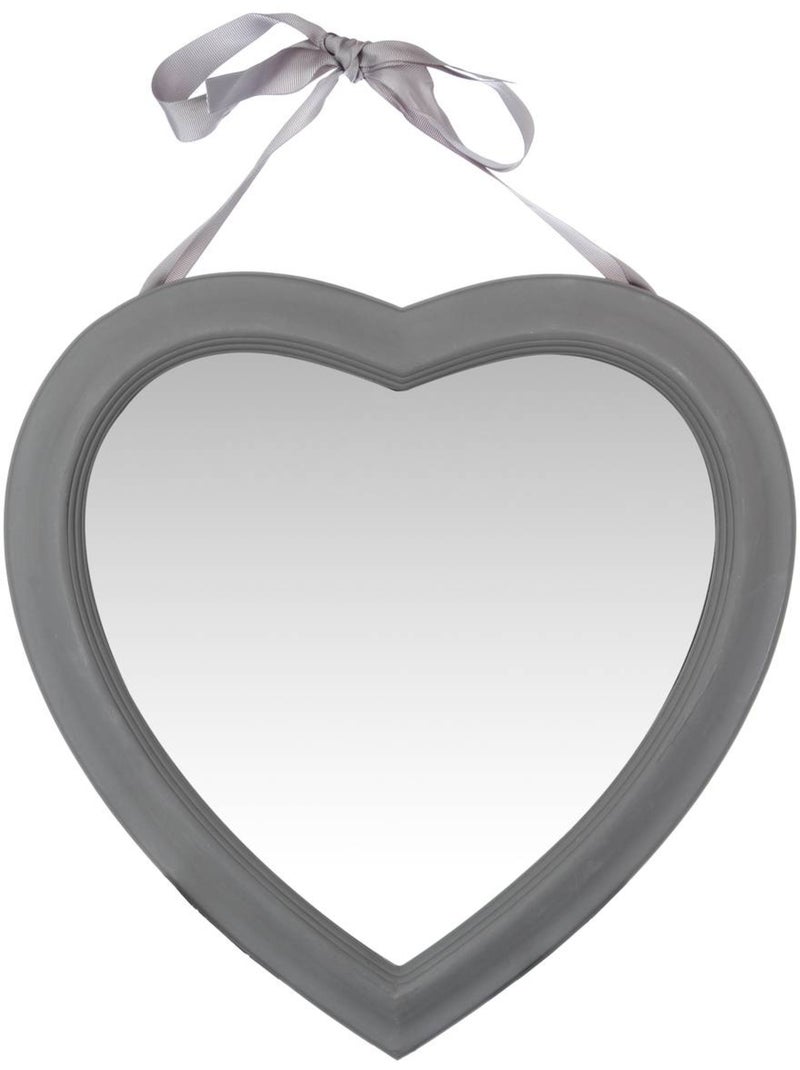 Miroir forme coeur en bois 40cm COEUR Blanc - Kiabi