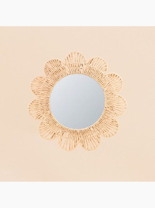 Miroir forme fleur en corde 45cm - Kiabi