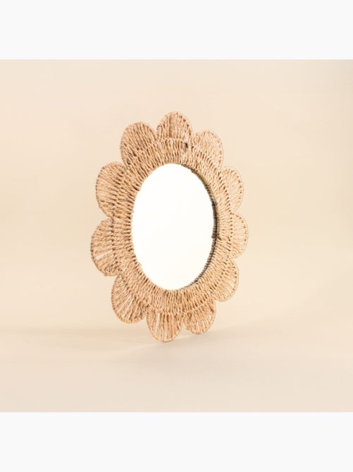 Miroir forme fleur en corde 45cm - Kiabi