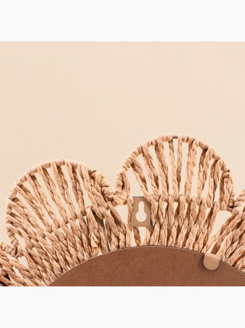 Miroir forme fleur en corde 45cm - Kiabi