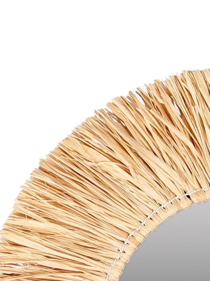 Miroir franges raphia D46 Beige - Kiabi