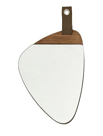 Miroir galet bois 20x30 cm