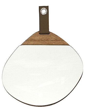 Miroir galet bois 25x25 cm