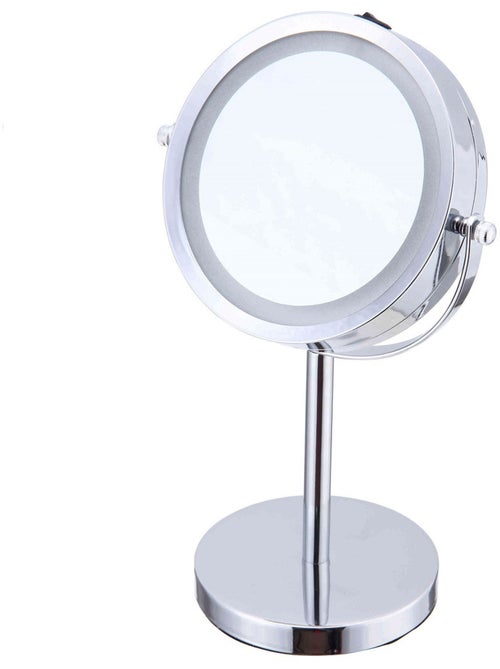 Miroir grossissant sur pied LUMI x3 LED en métal Inox – Guy Levasseur - Kiabi Miroir grossissant sur pied LUMI x3 LED en métal Inox – Guy Levasseur - Kiabi