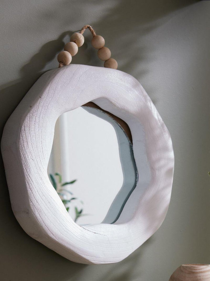 Miroir Irrégulier avec perles MATISSE Blanc - Kiabi