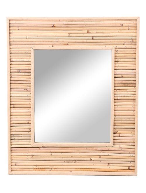 Miroir koné rotin et bambou 45x55 cm - Kiabi
