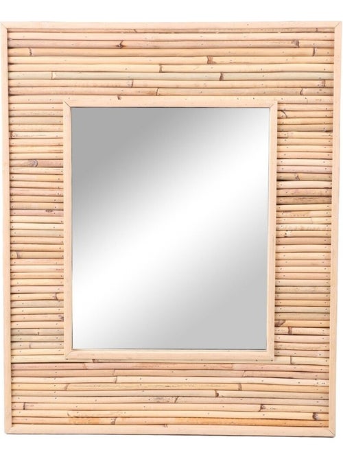 Miroir koné rotin et bambou 45x55 cm - Kiabi