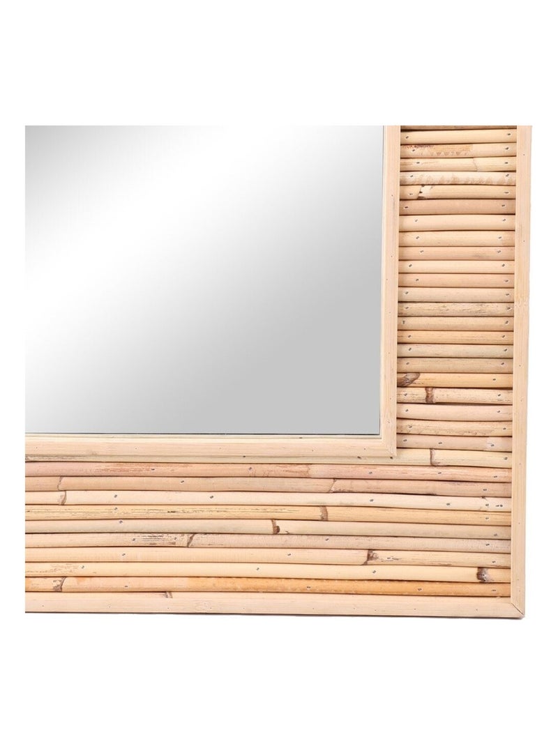 Miroir koné rotin et bambou 45x55 cm Beige - Kiabi