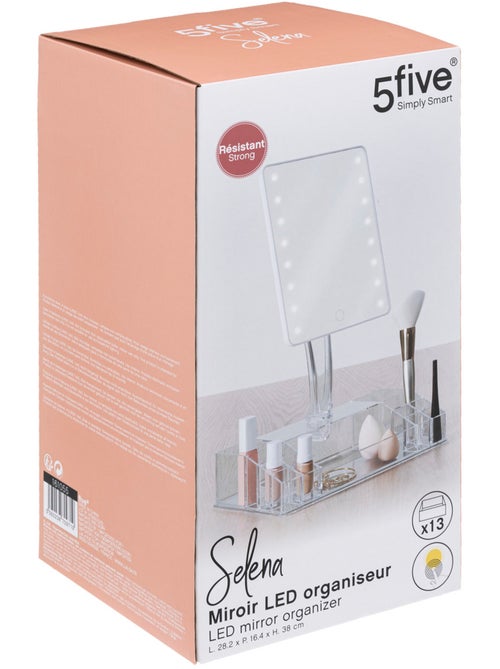 Miroir LED 14 compartiments de rangement SELENA - Kiabi