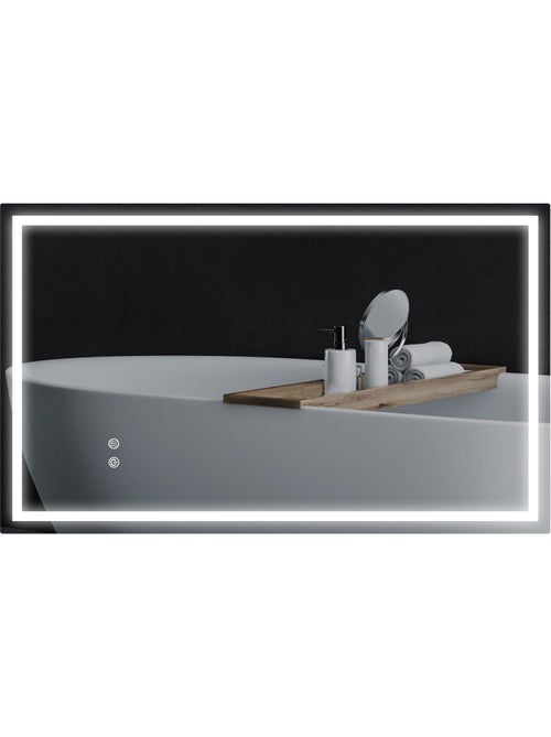 Miroir led mural de salle de bain - 100l x 60h cm - tactile - antibué - Kiabi