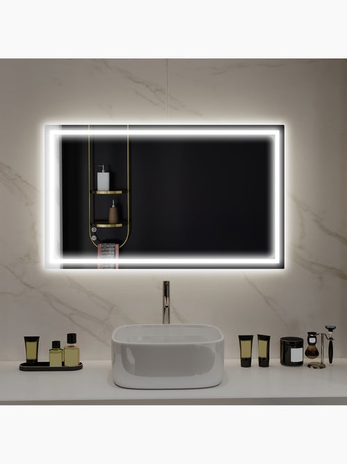 Miroir led mural de salle de bain - 100l x 60h cm - tactile - antibué - Kiabi