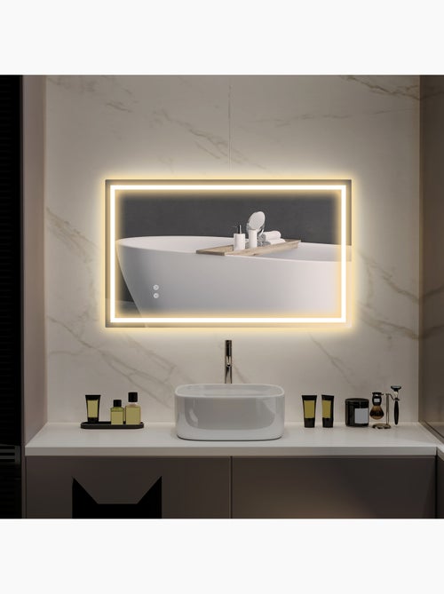 Miroir led mural de salle de bain - 100l x 60h cm - tactile - antibué - Kiabi