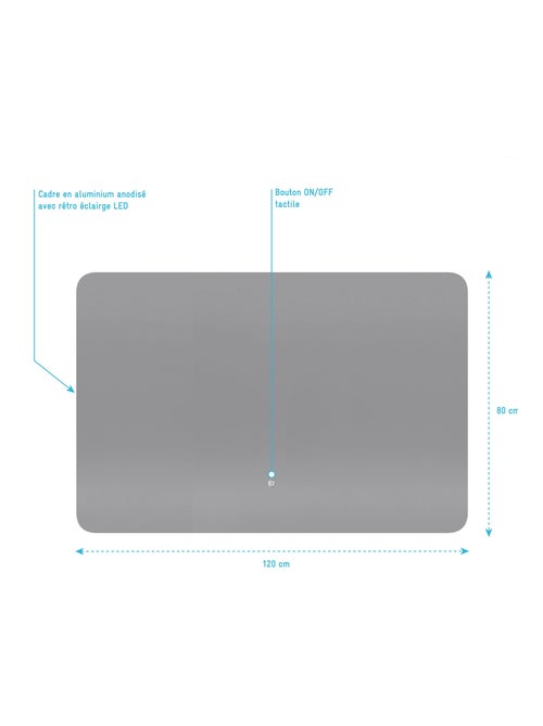 Miroir Led Silver Moon - Kiabi