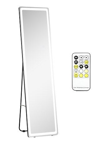 Miroir LED sur pied ou mural réglable