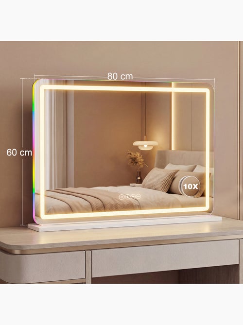Miroir led tactile réglable grossissant de table - Kiabi