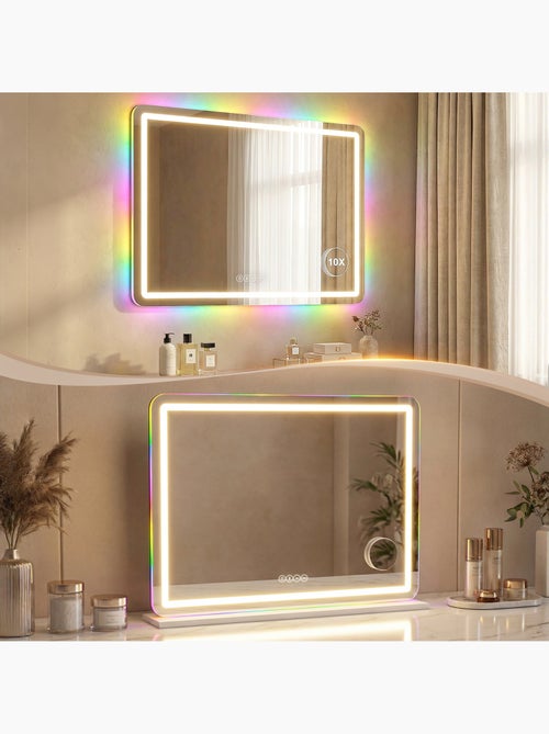 Miroir led tactile réglable grossissant de table - Kiabi