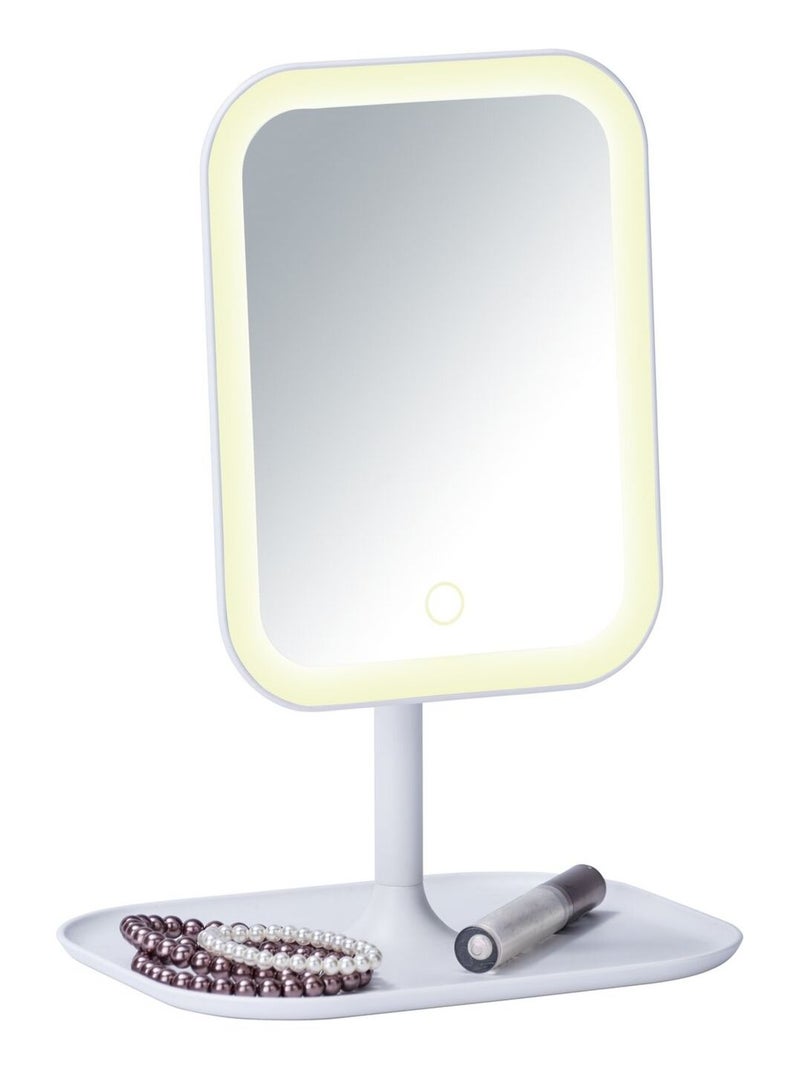 Miroir LED tactile sur pied BERTIOLO Blanc - Kiabi
