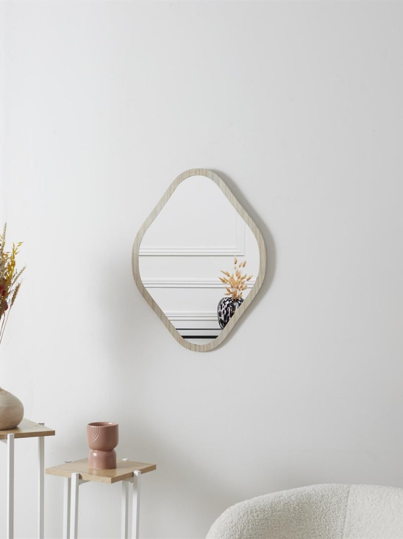 Miroir losange avec contour effet bois ELIO Marron - Kiabi