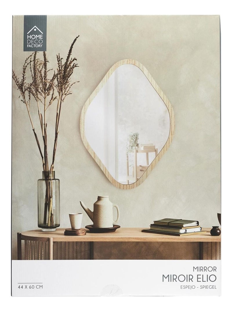 Miroir losange avec contour effet bois ELIO Marron - Kiabi