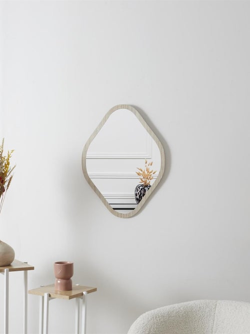Miroir losange contour bois - Kiabi