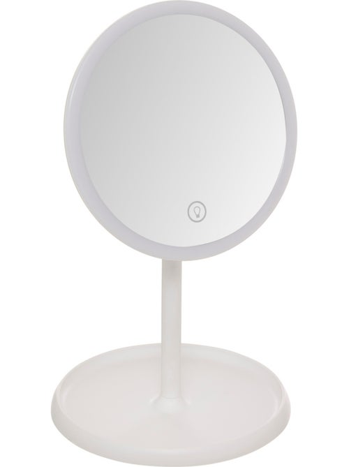 Miroir lumineux L19cm blanc - Kiabi
