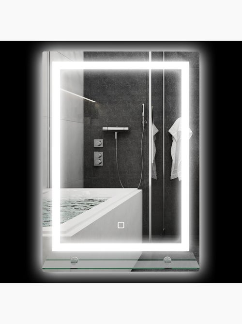 Miroir lumineux led 20 w interrupteur tactile + étagère 50l x 70h cm - Kiabi