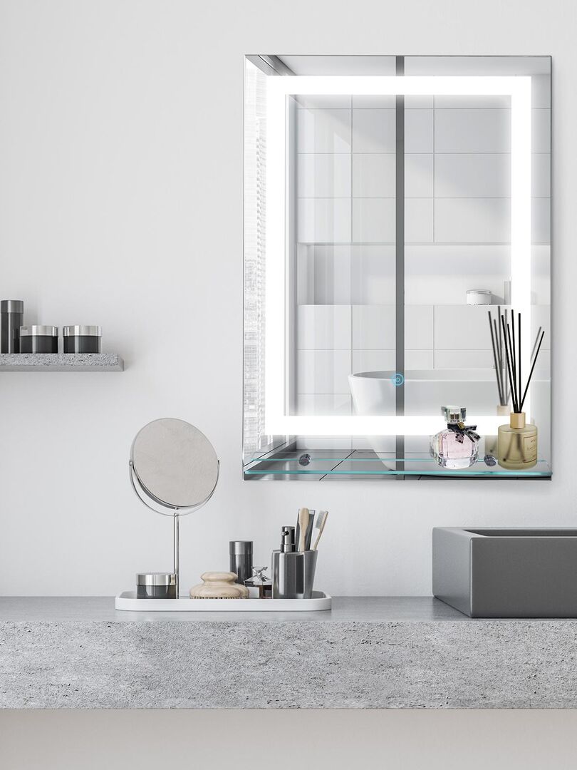 Miroir LED tactile - 180° - Blanc