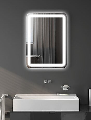 Miroir lumineux LED 35W antibué réglable interrupteur tactile