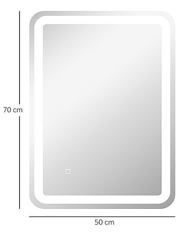 Miroir lumineux LED 35W antibué réglable interrupteur tactile