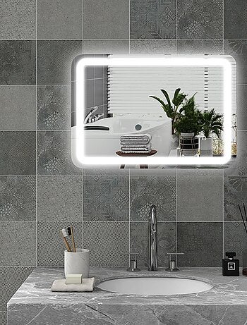 Miroir lumineux LED 35W antibué réglable interrupteur tactile