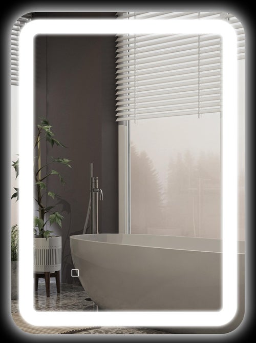 Miroir lumineux LED 35W antibué réglable interrupteur tactile - Kiabi