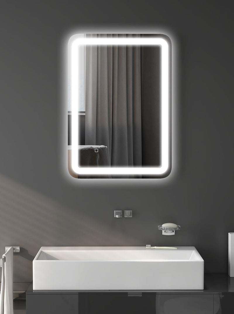 Miroir lumineux LED 35W antibué réglable interrupteur tactile Gris - Kiabi