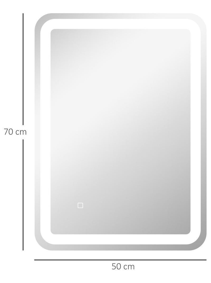 Miroir lumineux LED 35W antibué réglable interrupteur tactile Gris - Kiabi