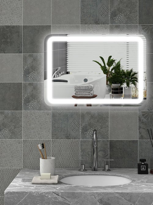 Miroir lumineux LED 35W antibué réglable interrupteur tactile - Kiabi