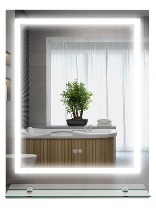 Miroir lumineux LED 43W antibué réglable interrupteur tactile étagère