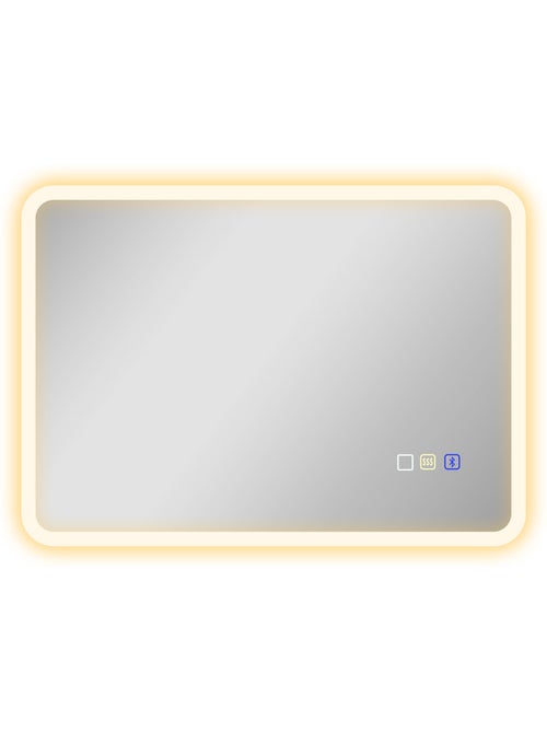Miroir lumineux led 50 x 70 cm bluetooth interrupteur tactile lumière réglable - Kiabi