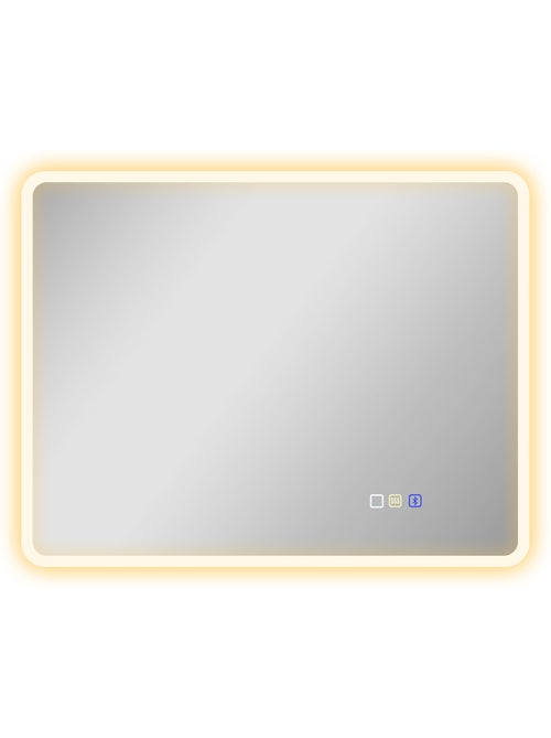 Miroir lumineux led 90 x 70 cm bluetooth interrupteur tactile lumière réglable - Kiabi