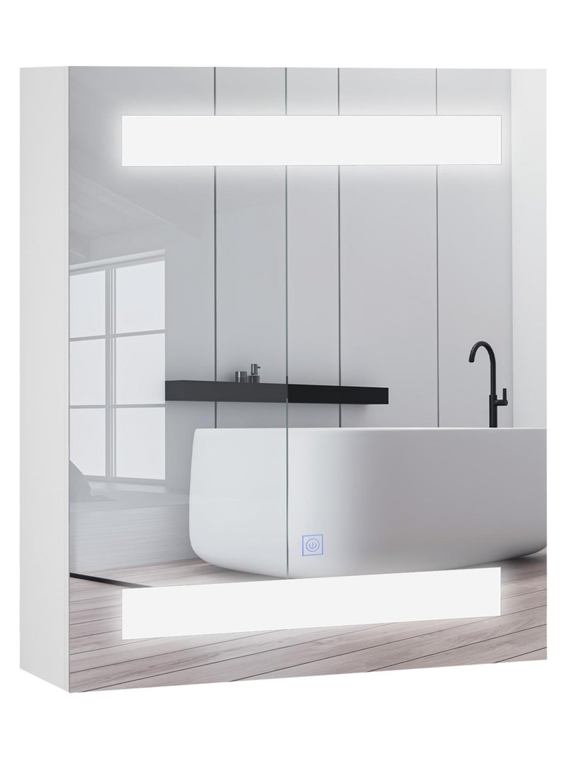 Miroir lumineux LED armoire murale salle de bain Blanc Blanc - Kiabi