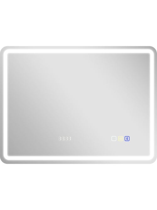 Miroir lumineux led salle de bain bluetooth multifonction 60x80cm - Kiabi