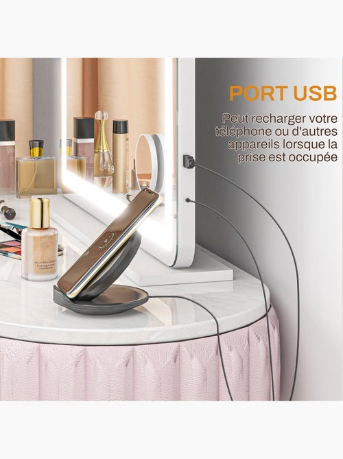 Miroir lumineux led tactile 3 modes éclairage grossissement 10x usb - Kiabi