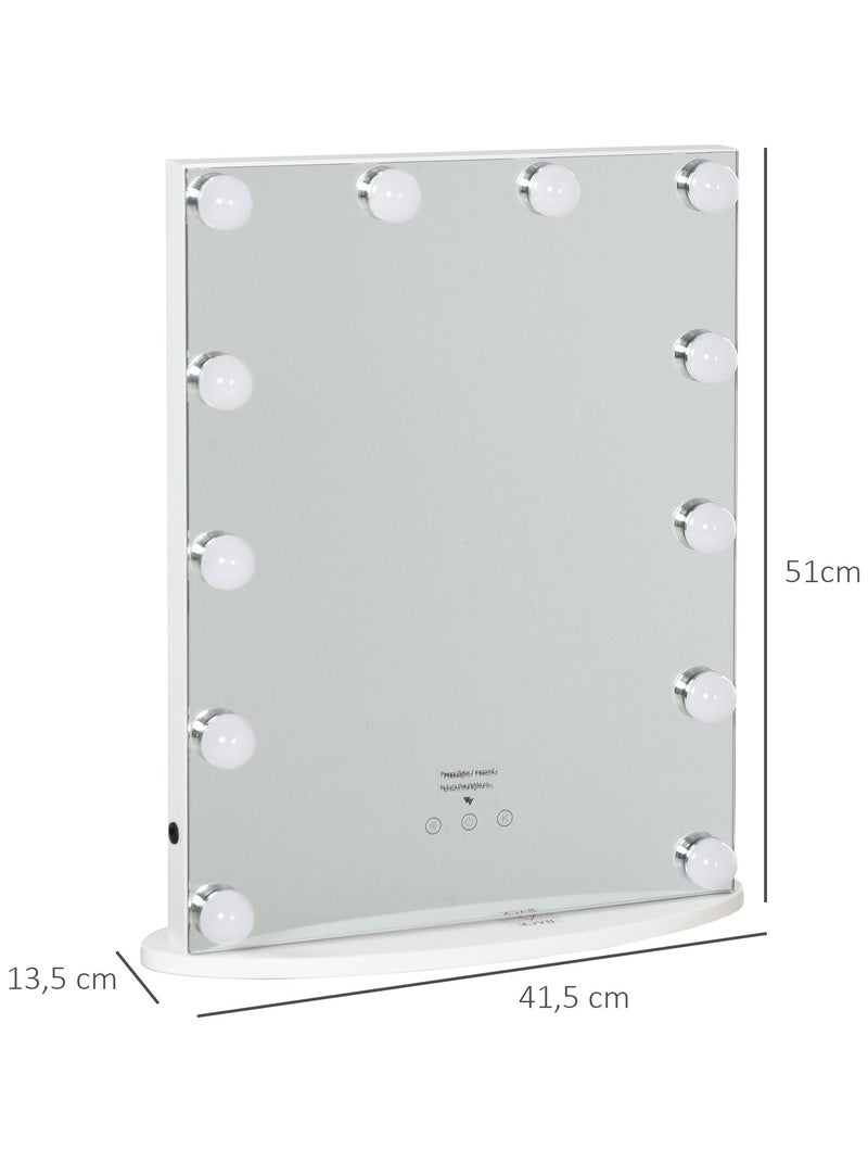 Miroir maquillage Hollywood LED intensité réglable pour coiffeuse Blanc Blanc - Kiabi