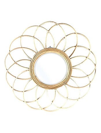 Miroir marguerite rotin D38.5
